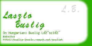 laszlo buslig business card